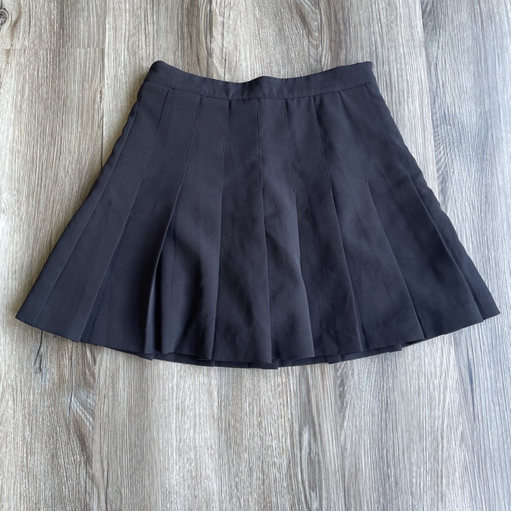 English‎ Factory Pleated High Rise Black Tennis Skirt Skort Size XS Preppy